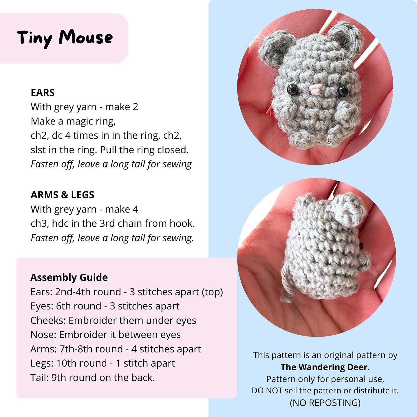 tiny mouse free pattern