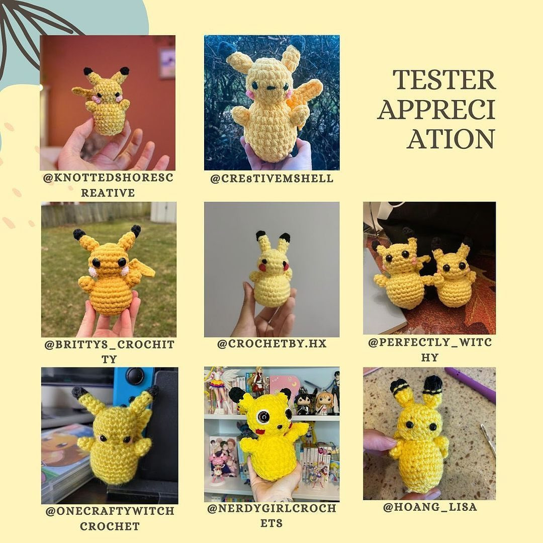 tiny pikachu free pattern