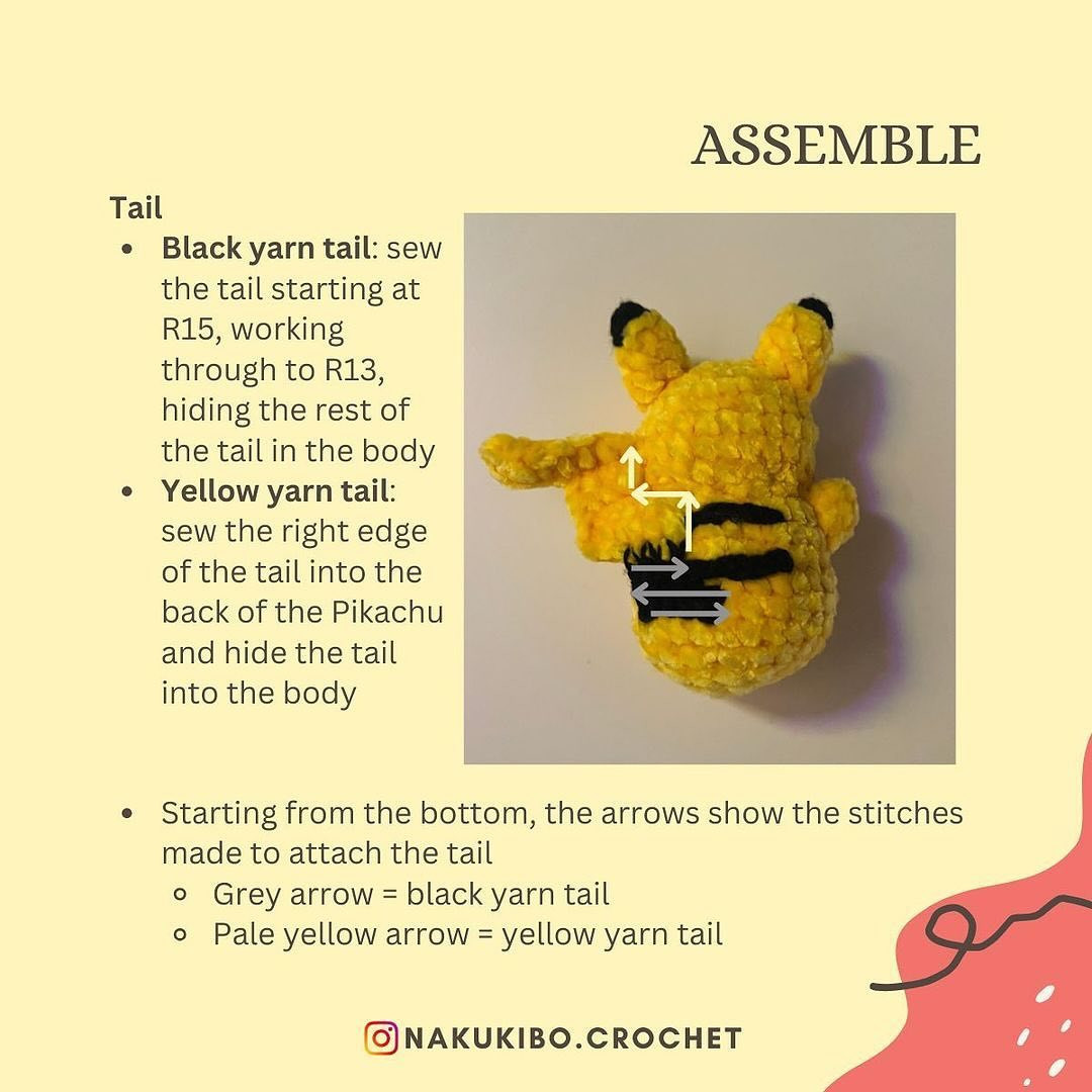 tiny pikachu free pattern