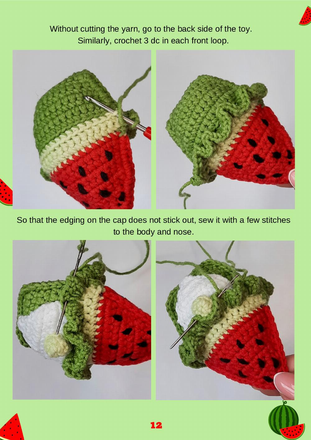 Watermelon gnome Crochet pattern