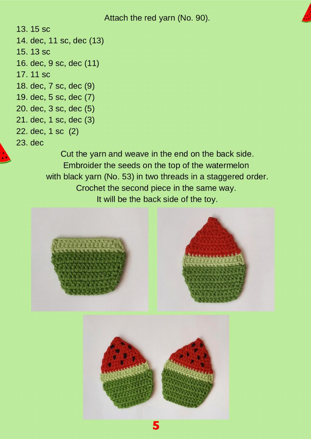 Watermelon gnome Crochet pattern