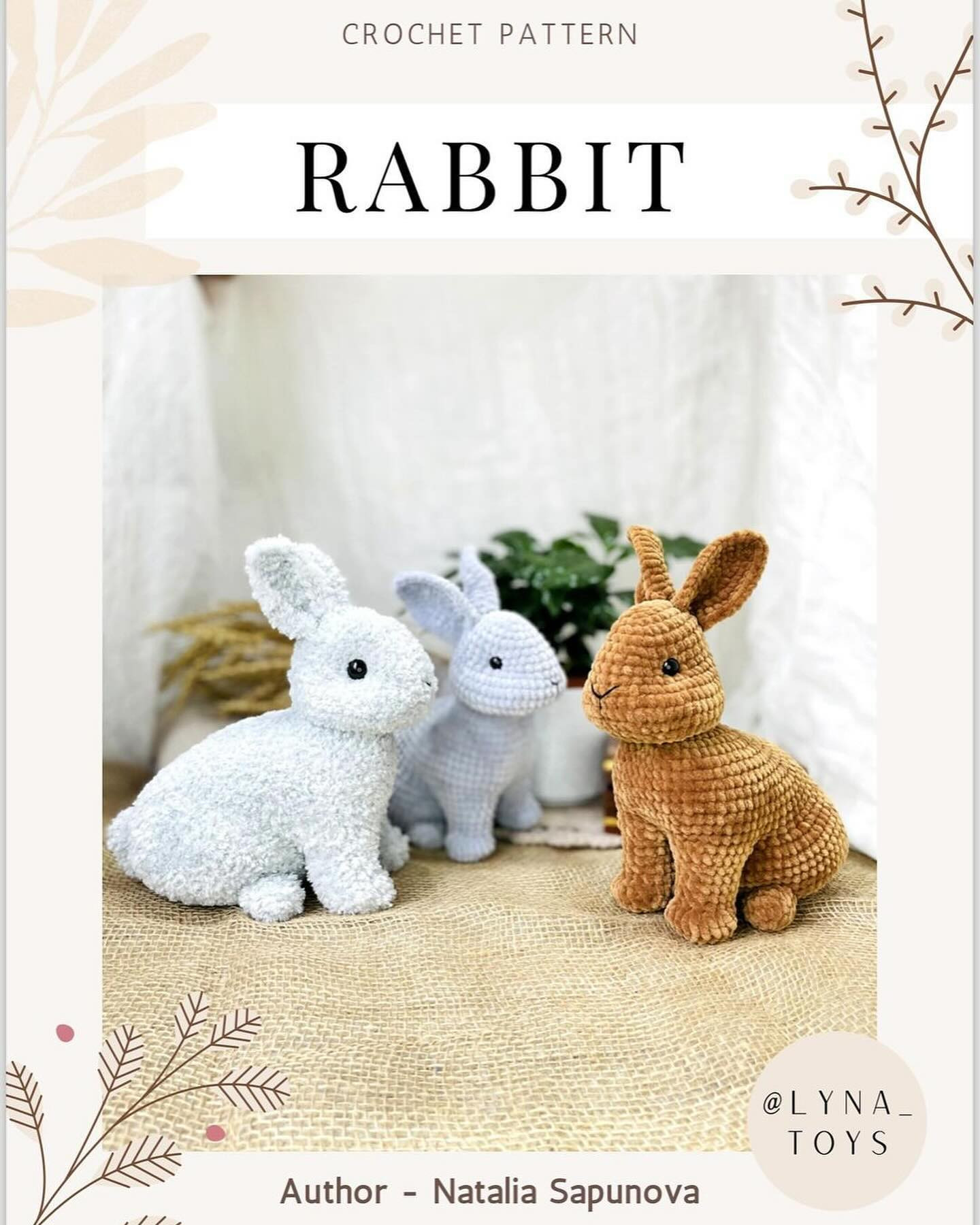 white fluffy rabbit crochet pattern