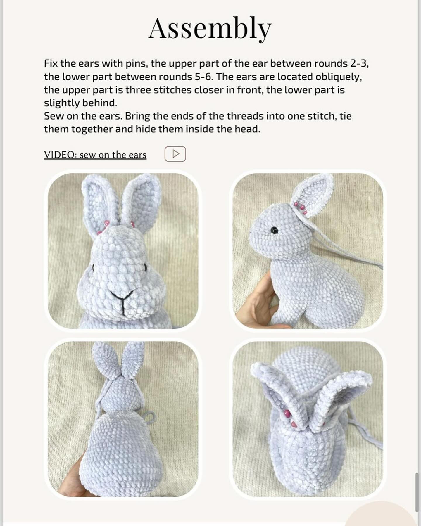 white fluffy rabbit crochet pattern