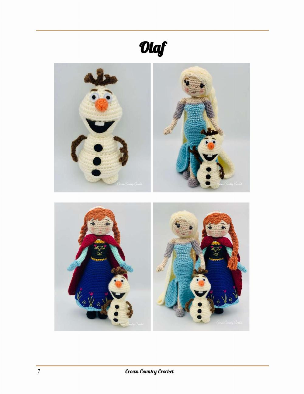 white olaf crochet pattern