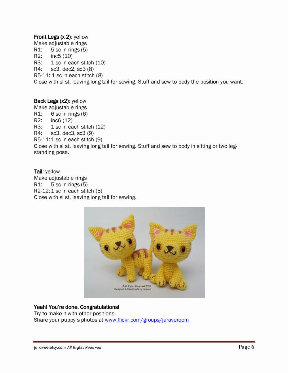 Yellow Kitten Amigurumi Pattern