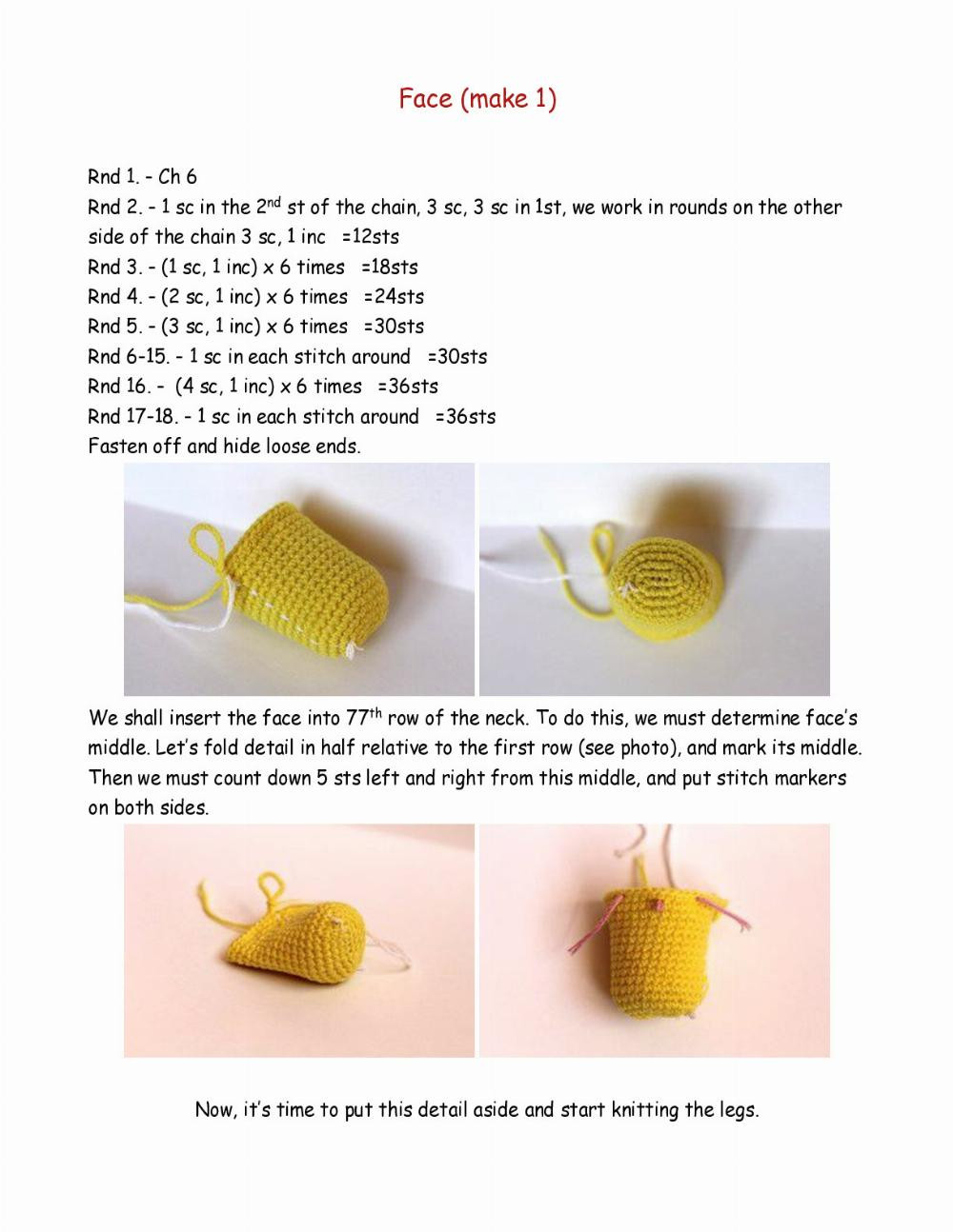 yellow Sunny giraffe crochet pattern