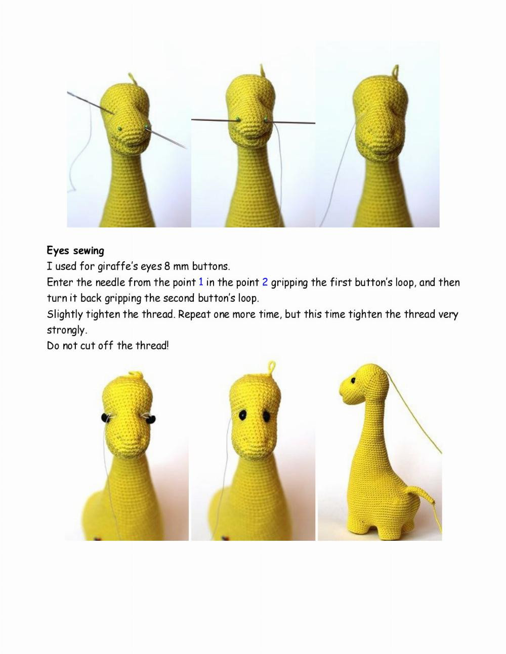 yellow Sunny giraffe crochet pattern