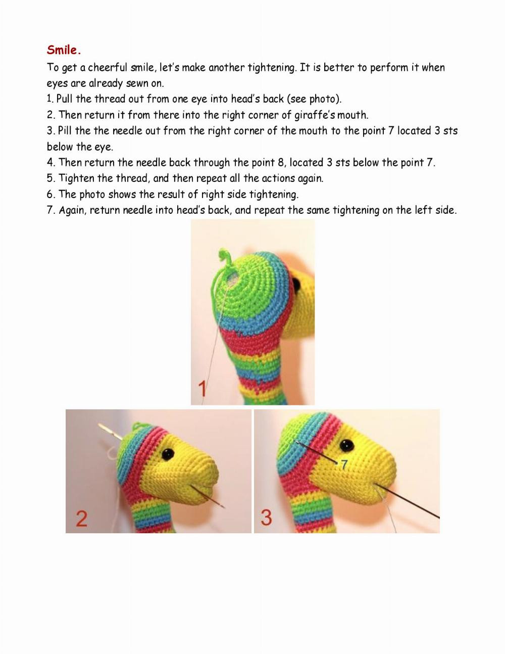 yellow Sunny giraffe crochet pattern