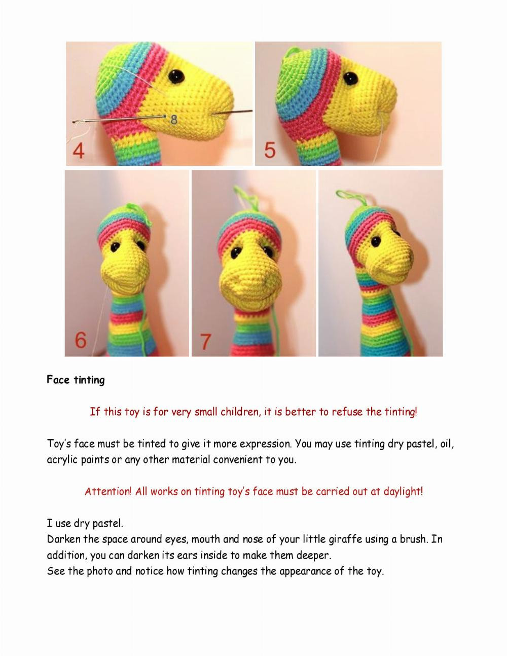 yellow Sunny giraffe crochet pattern