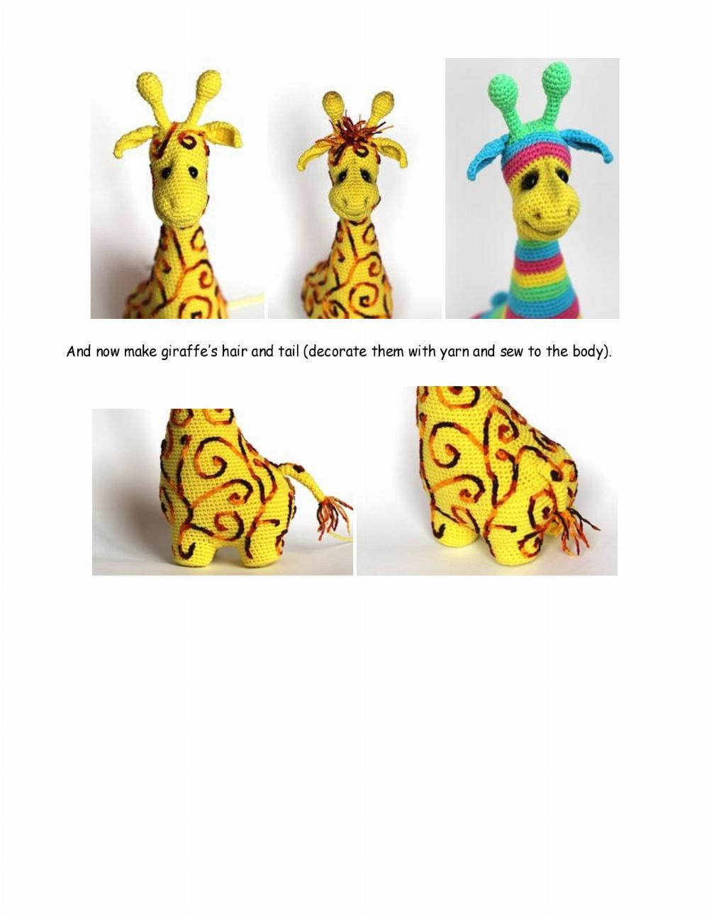 yellow Sunny giraffe crochet pattern