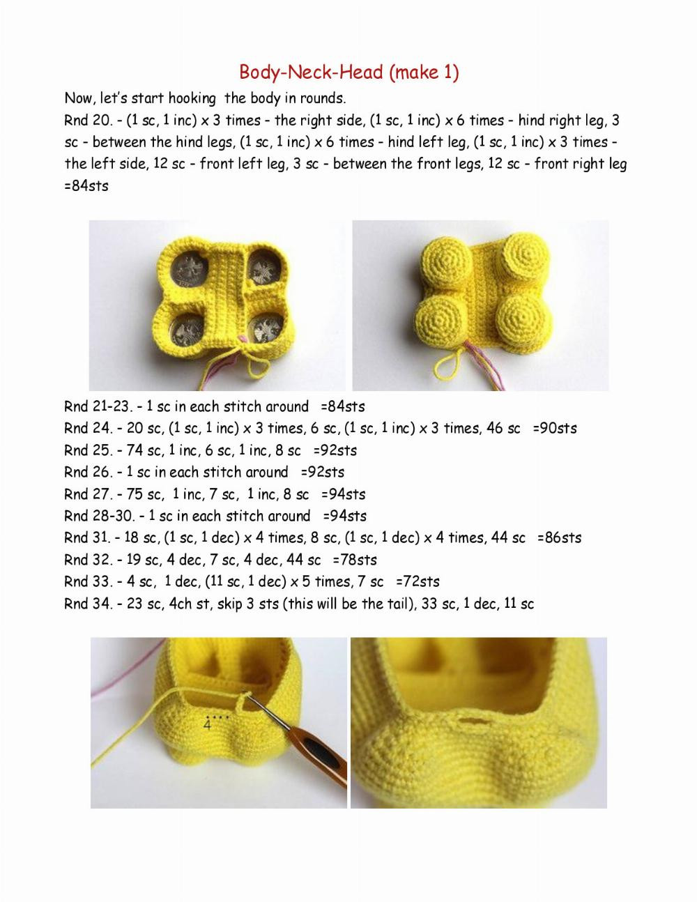 yellow Sunny giraffe crochet pattern