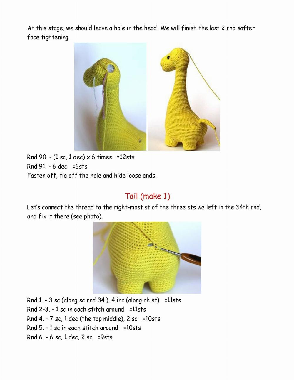 yellow Sunny giraffe crochet pattern