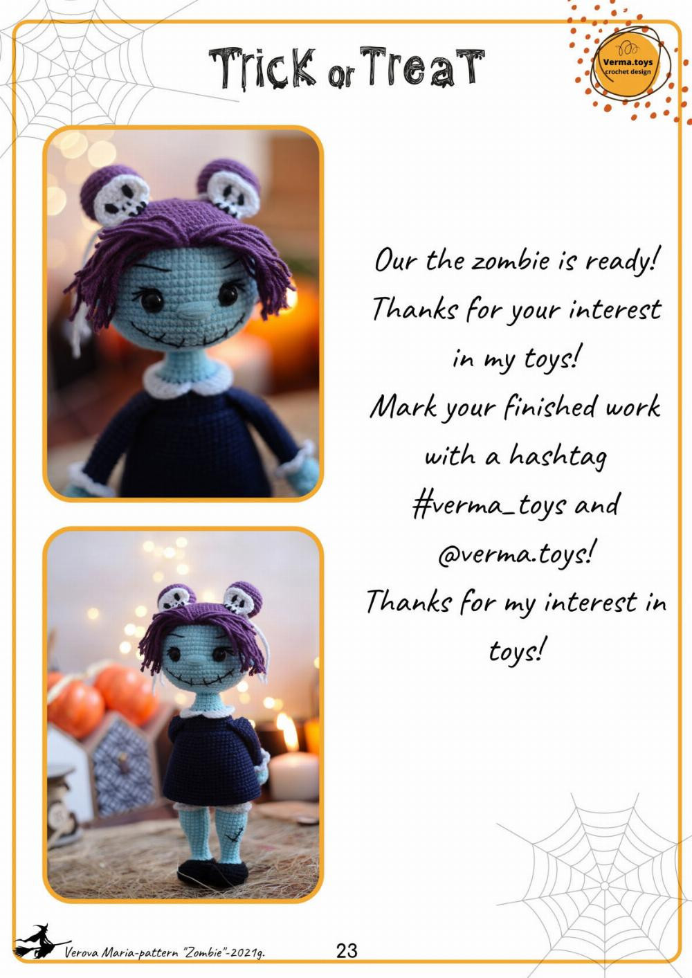 zombie girl crochet pattern