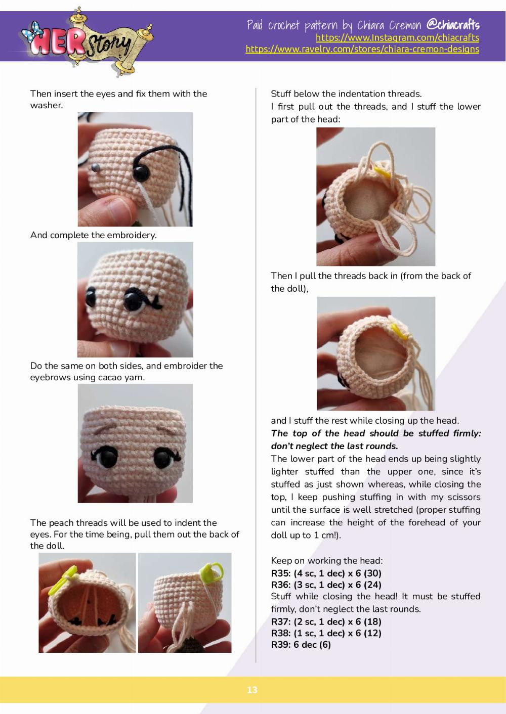 Ada Lovelace doll crochet pattern