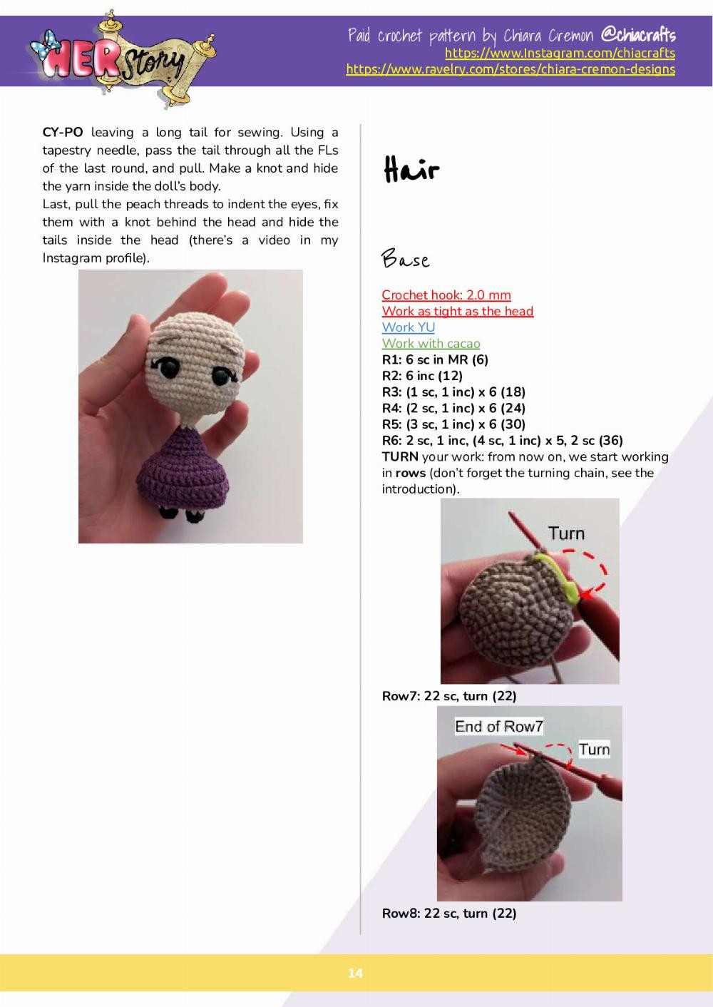 Ada Lovelace doll crochet pattern