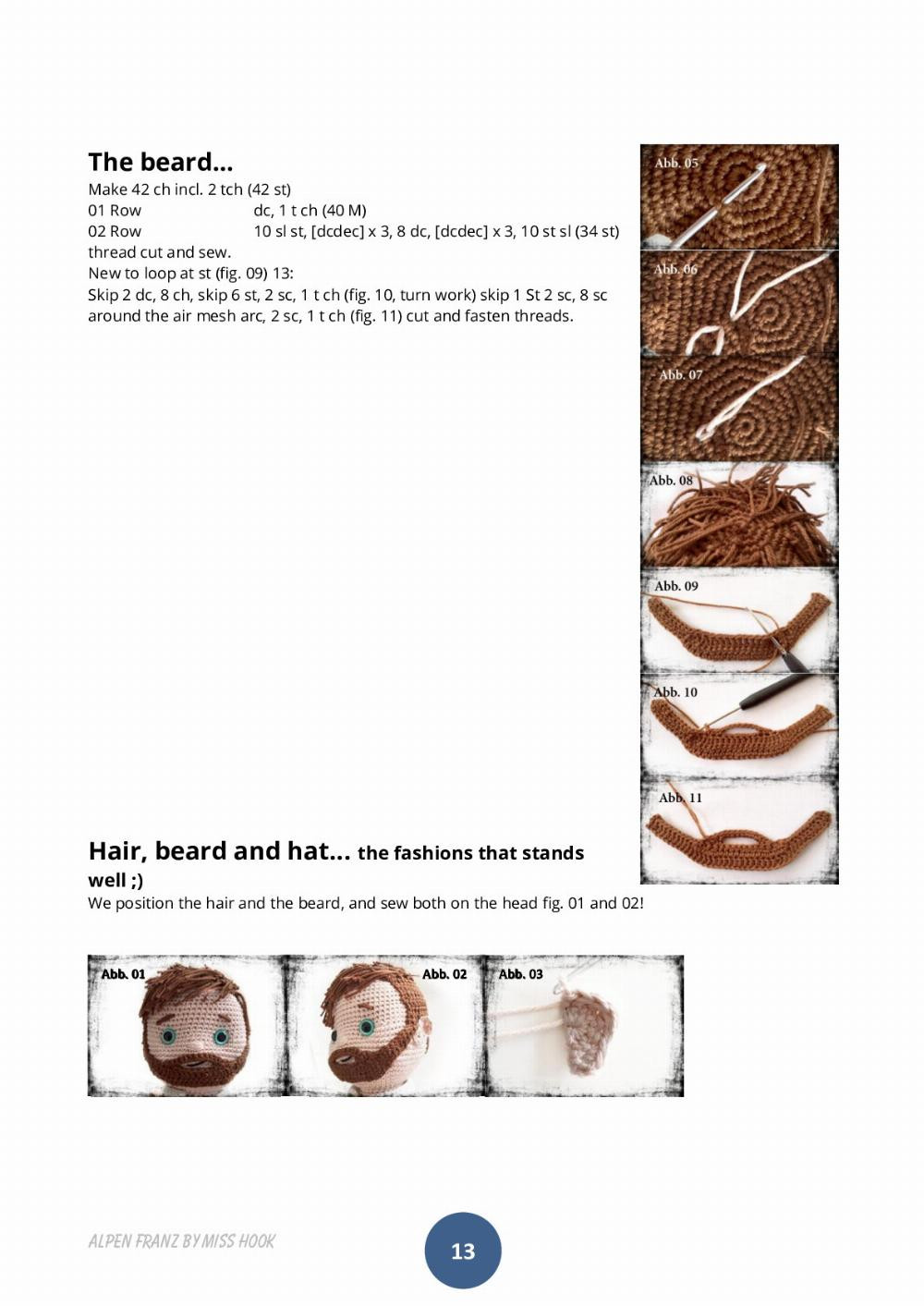 Alpen Franz doll crochet pattern