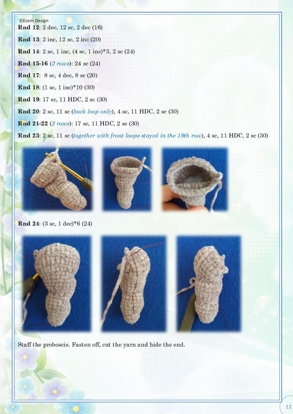 amigurumi crochet pattern elephant monya