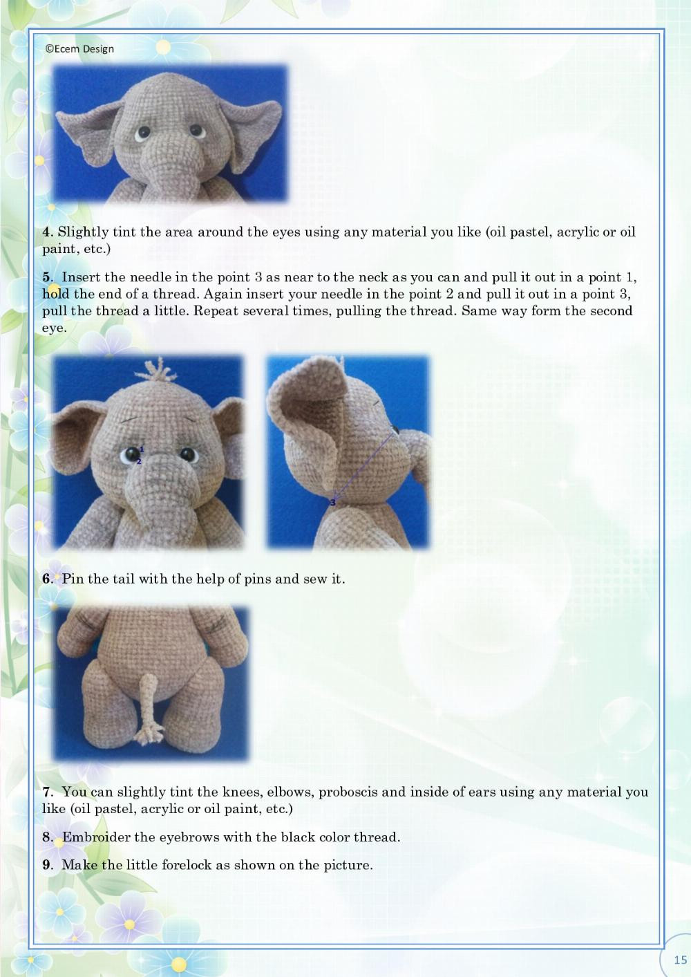 amigurumi crochet pattern elephant monya