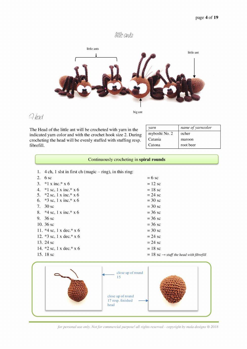 ants crochet pattern