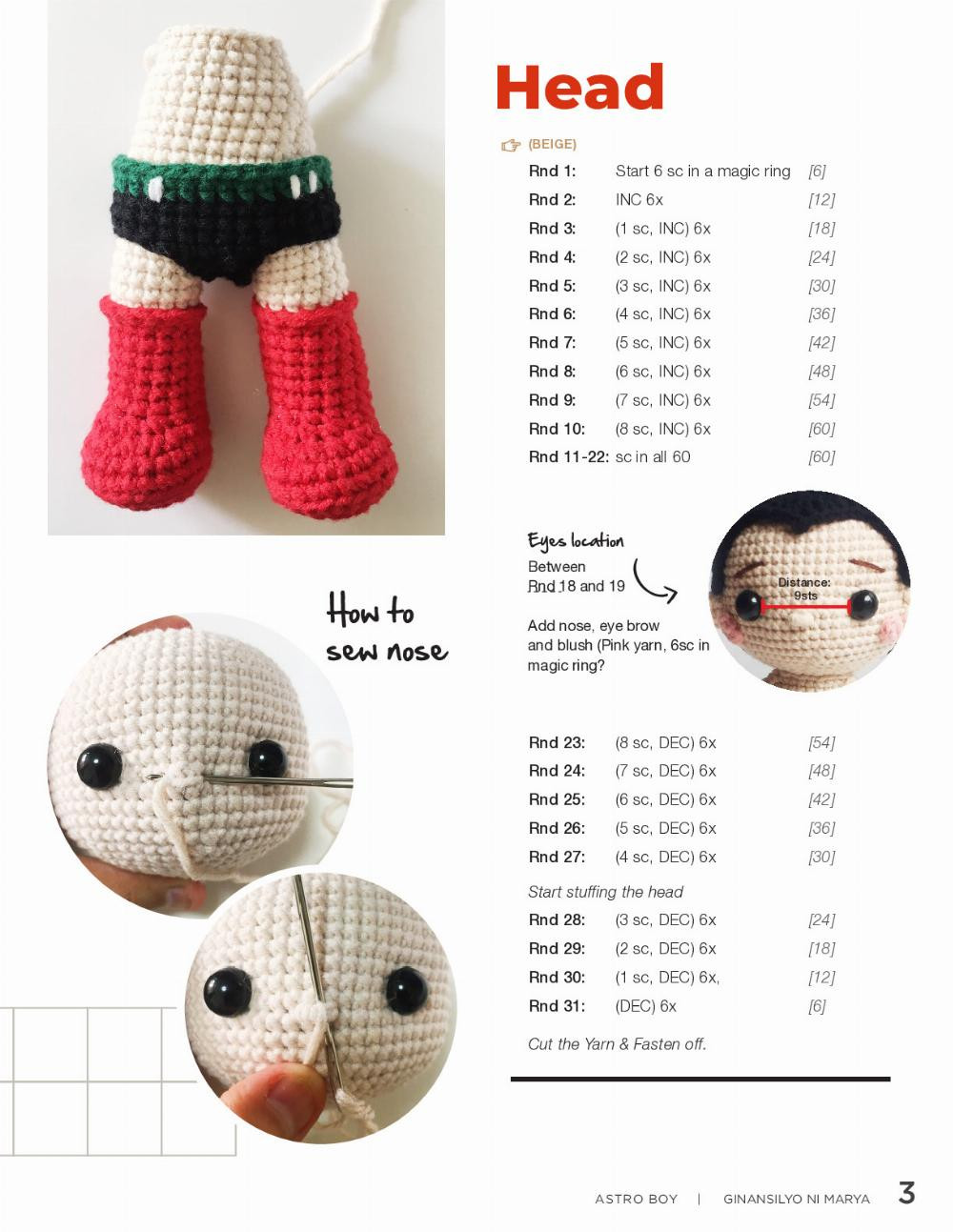 astroboy crochet pattern