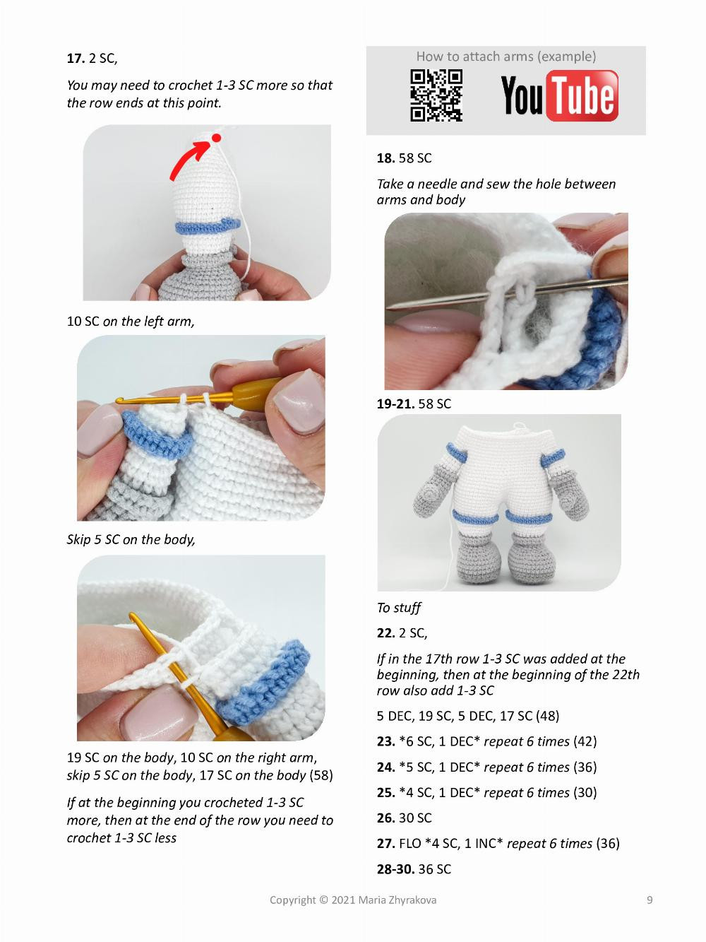 Astronaut amigurumi crochet pattern