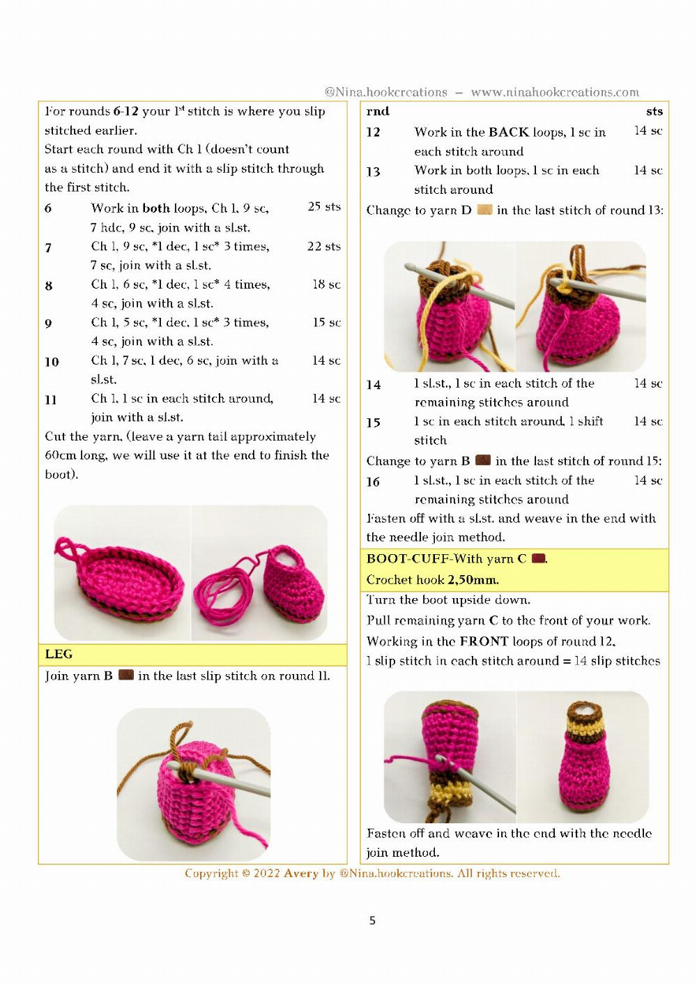 Avery doll bee crochet pattern