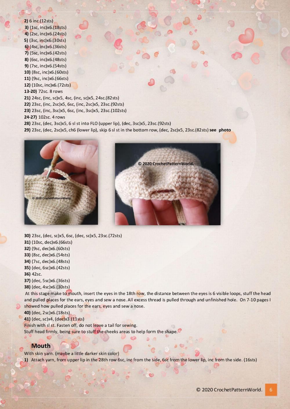 baby doll amigurumi crochet pattern