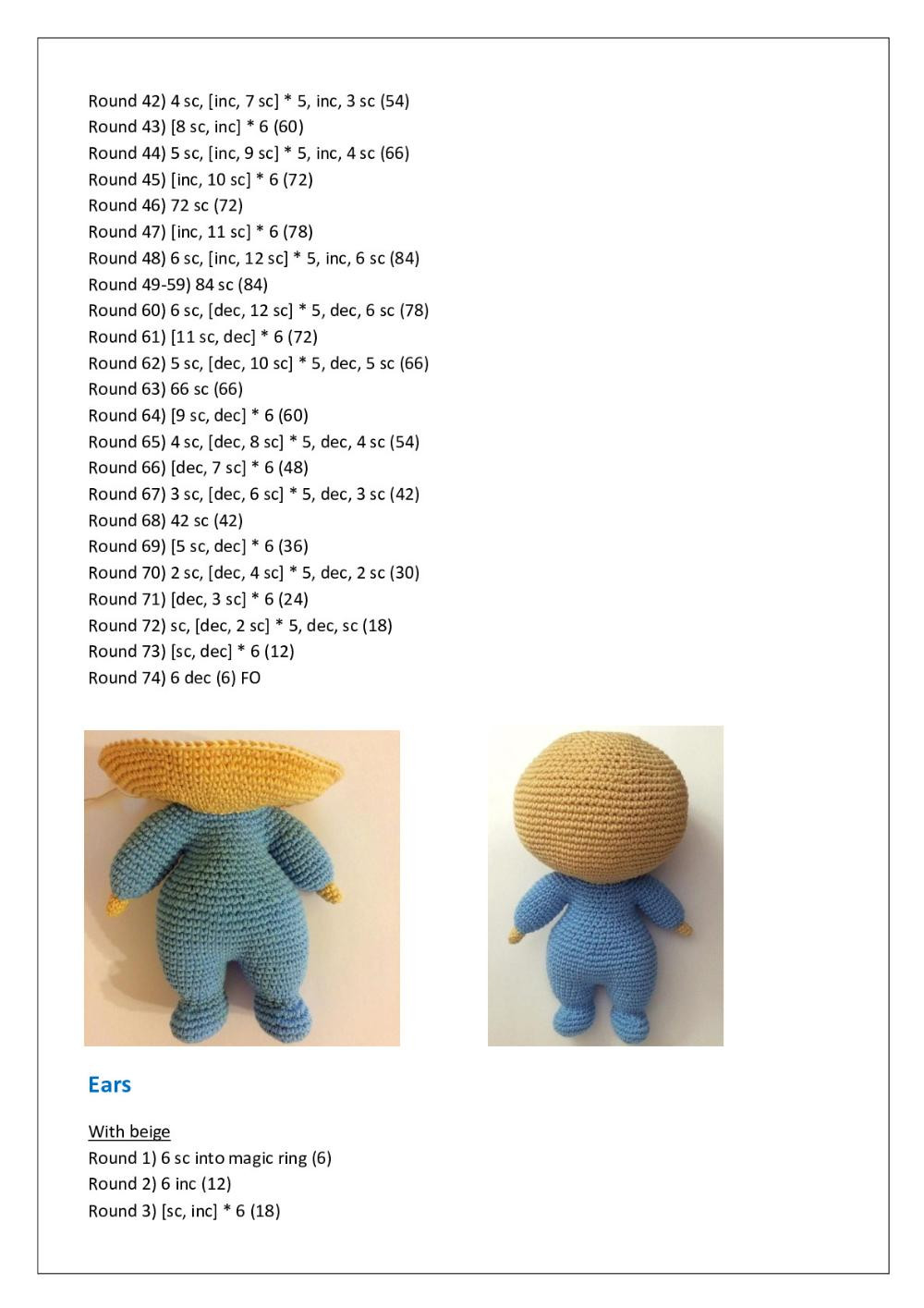 Baby doll crochet pattern amigurumi