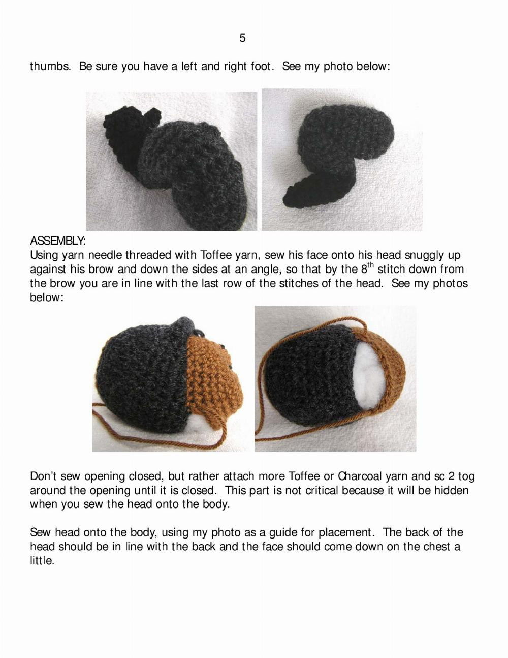 BABY GORILLA crochet pat tern