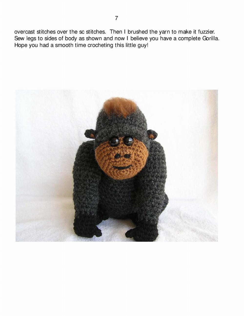 BABY GORILLA crochet pat tern