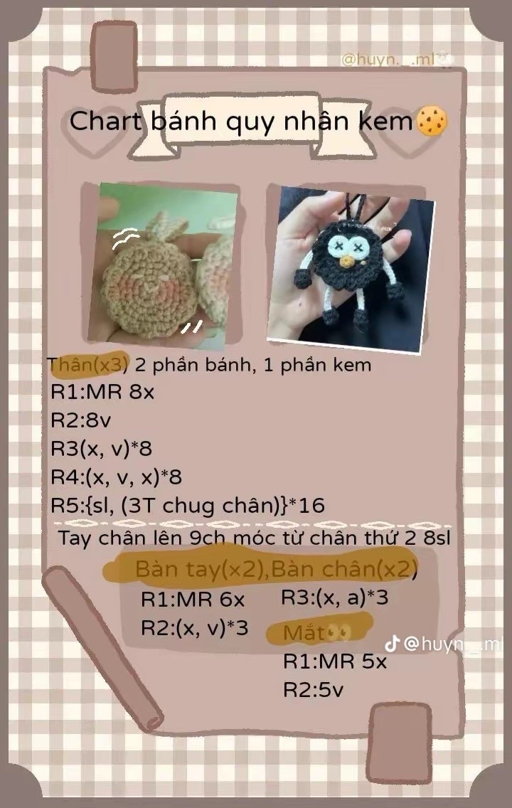 bánh quy nhân pochacco, chart thỏ hoa tulip, bé bánh ngọt mini, chart bánh quy nhân kem, vịt mặc phao,