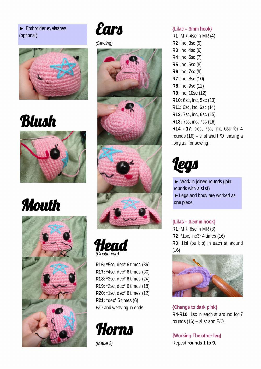 BAPHOMET Kawaii crochet pattern