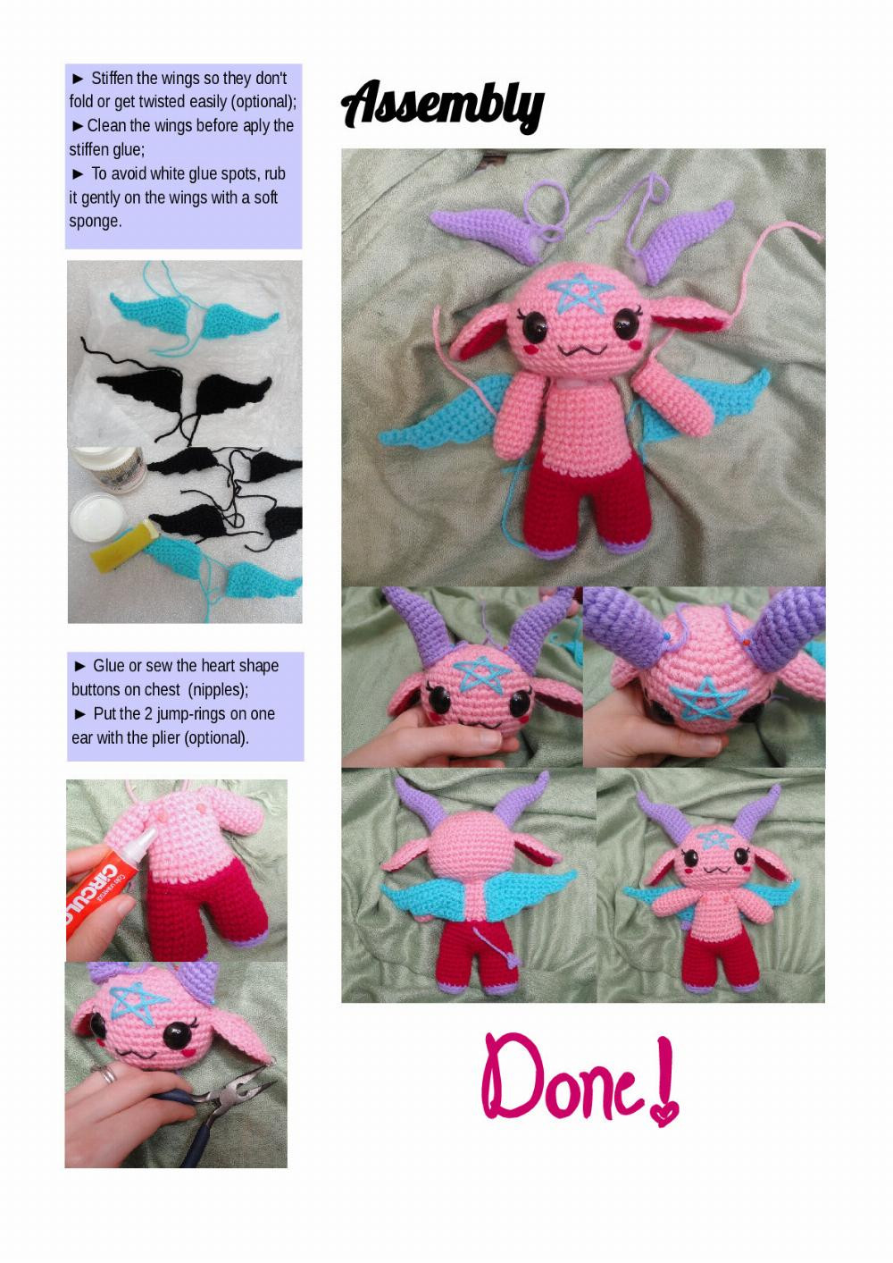 BAPHOMET Kawaii crochet pattern