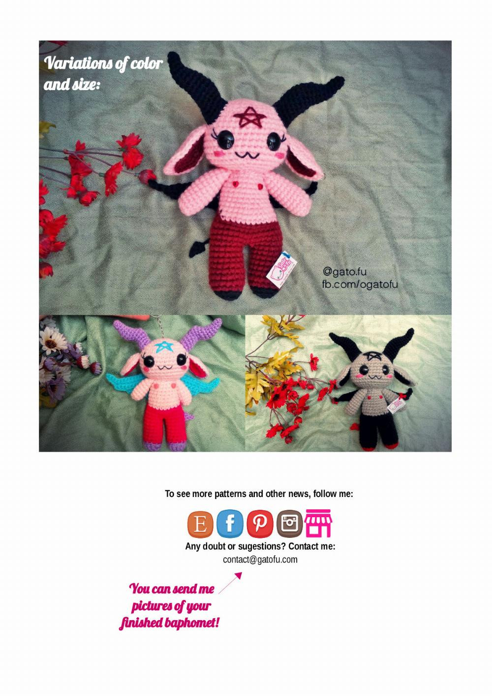 BAPHOMET Kawaii crochet pattern