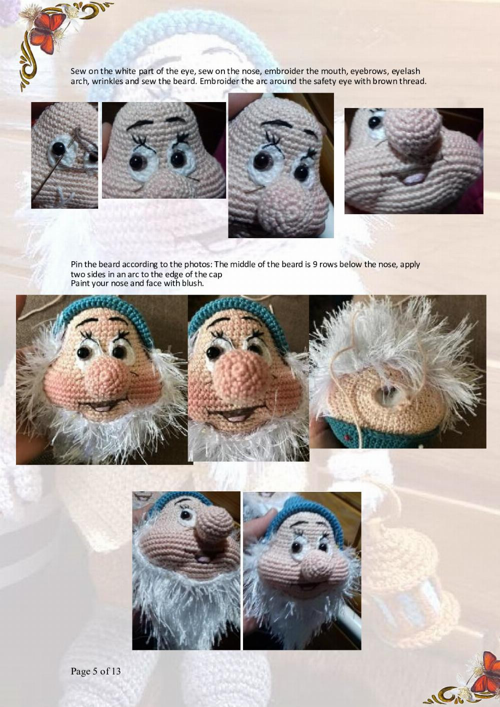 Bashful seven dwarfs crochet pattern