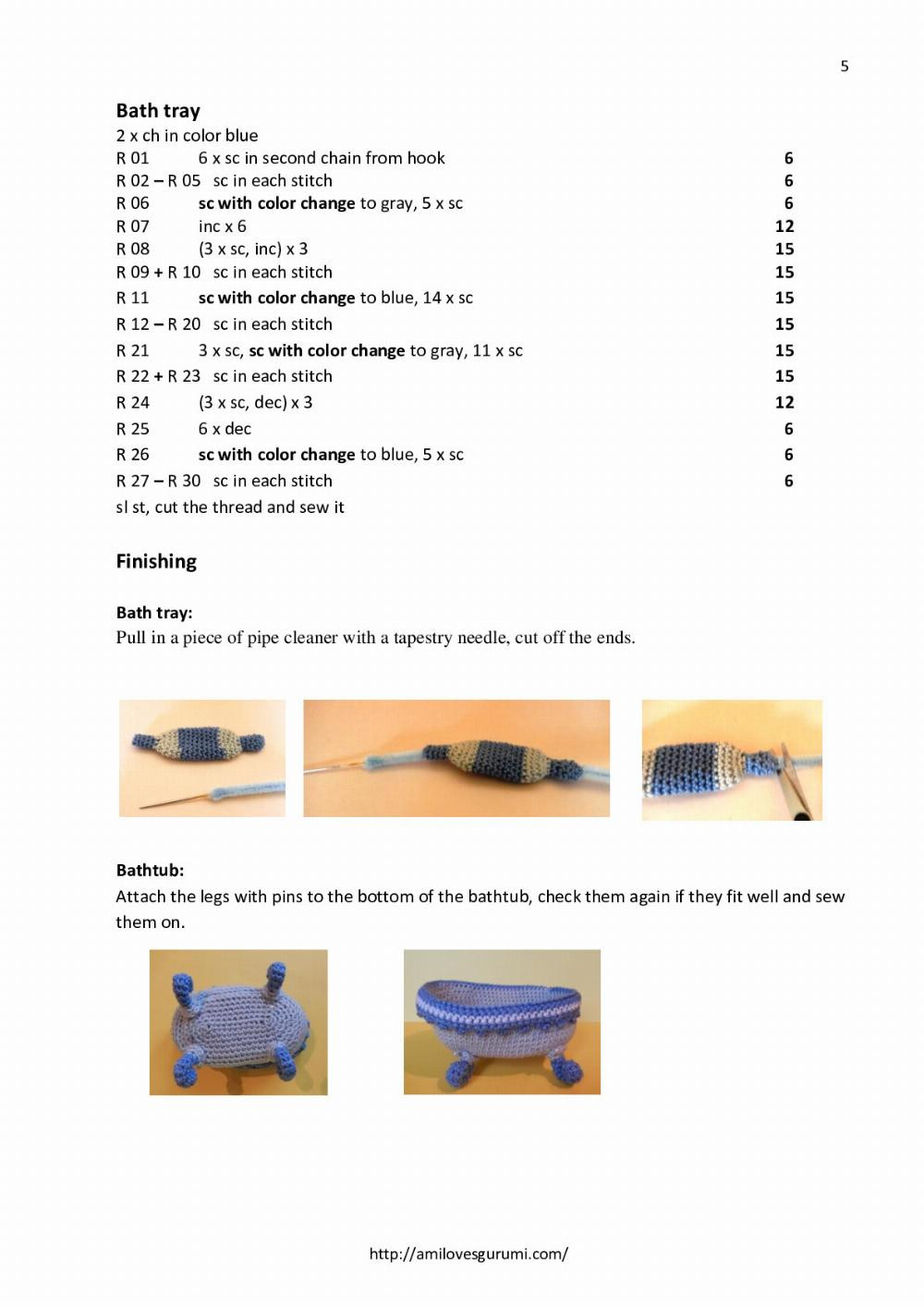 Bathtub Crochet Pattern