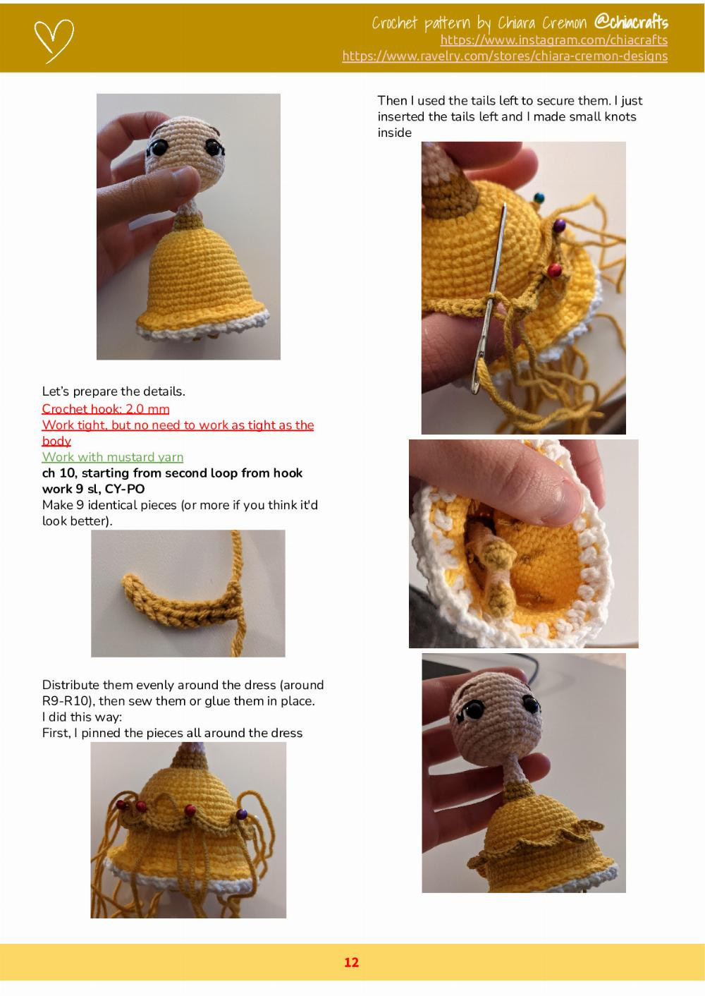 Belle doll Crochet Pattern