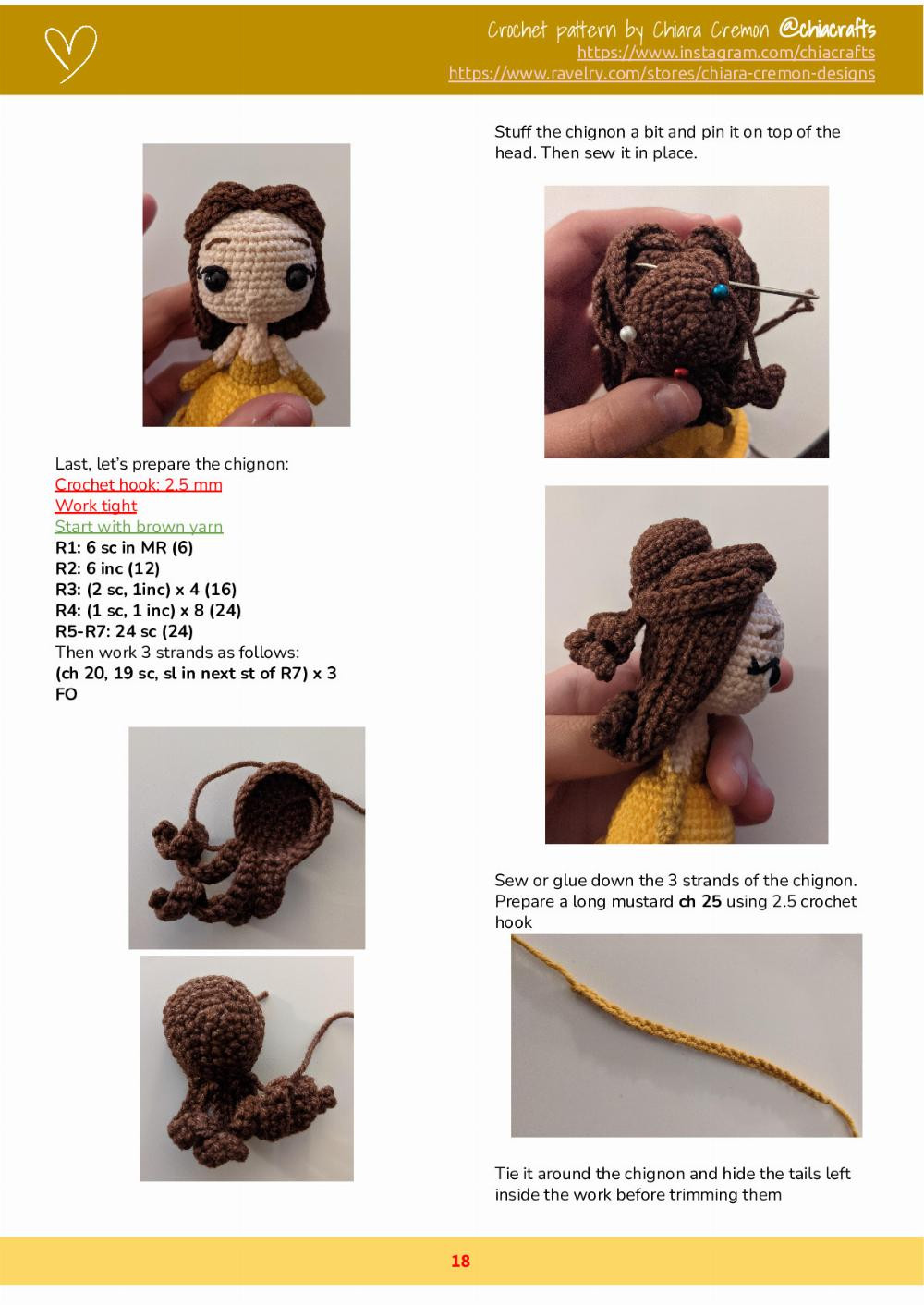 Belle doll Crochet Pattern