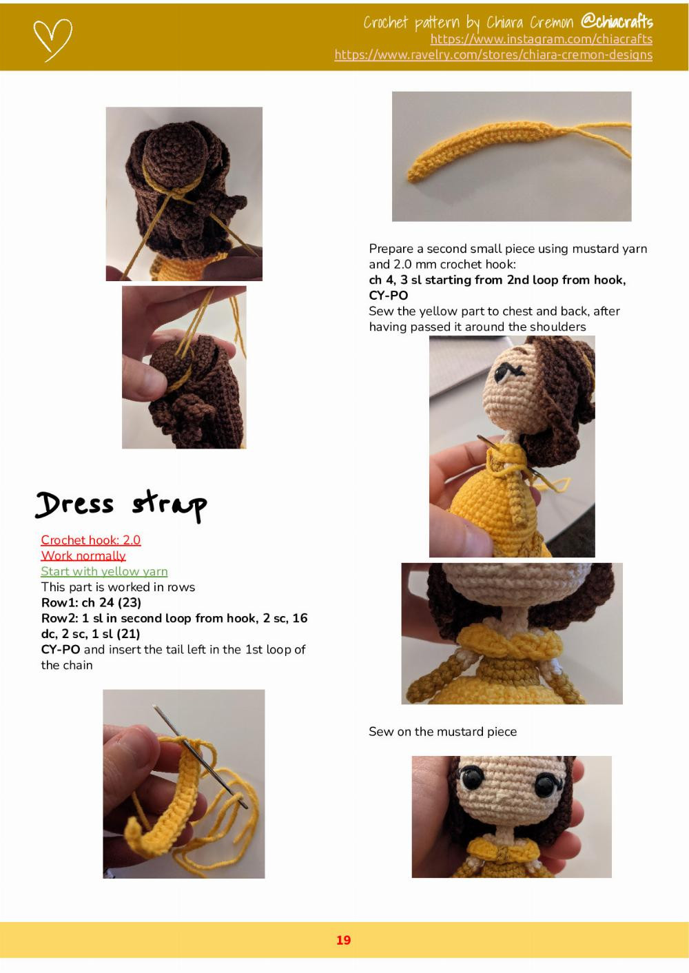 Belle doll Crochet Pattern