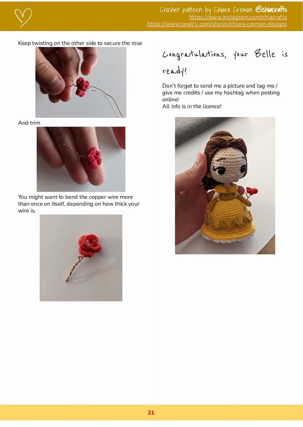 Belle doll Crochet Pattern