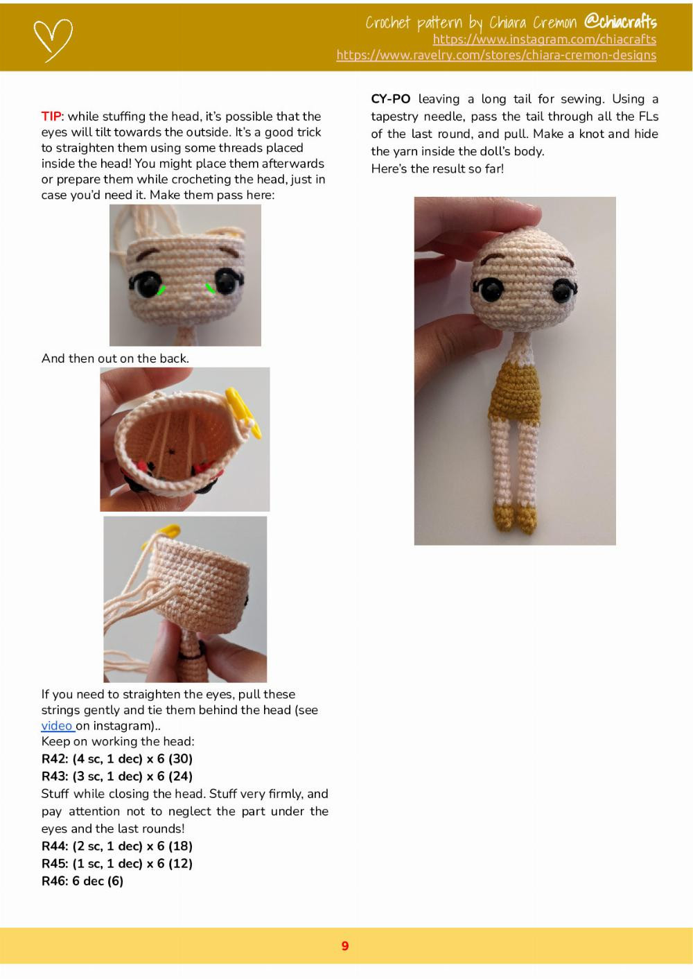 Belle doll Crochet Pattern