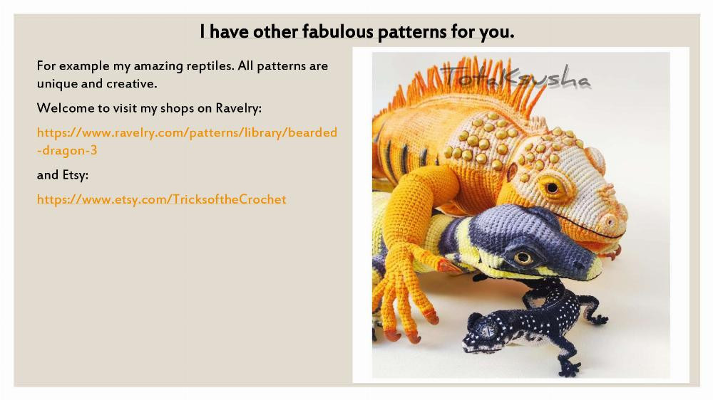 big crocodile crochet pattern