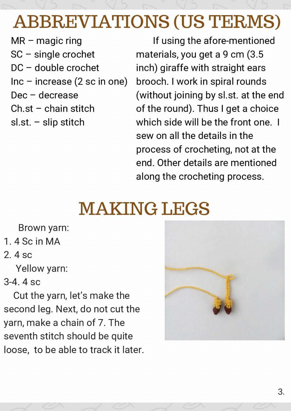 “BIG-EYED GIRAFFE” BROOCH CROCHET PATTERN