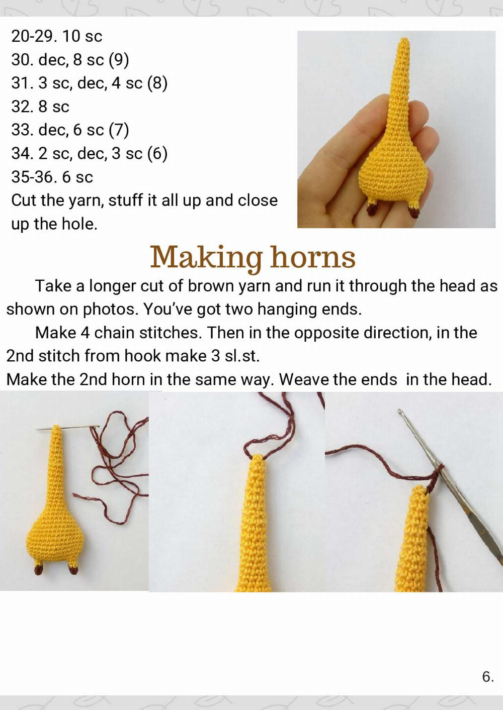 “BIG-EYED GIRAFFE” BROOCH CROCHET PATTERN