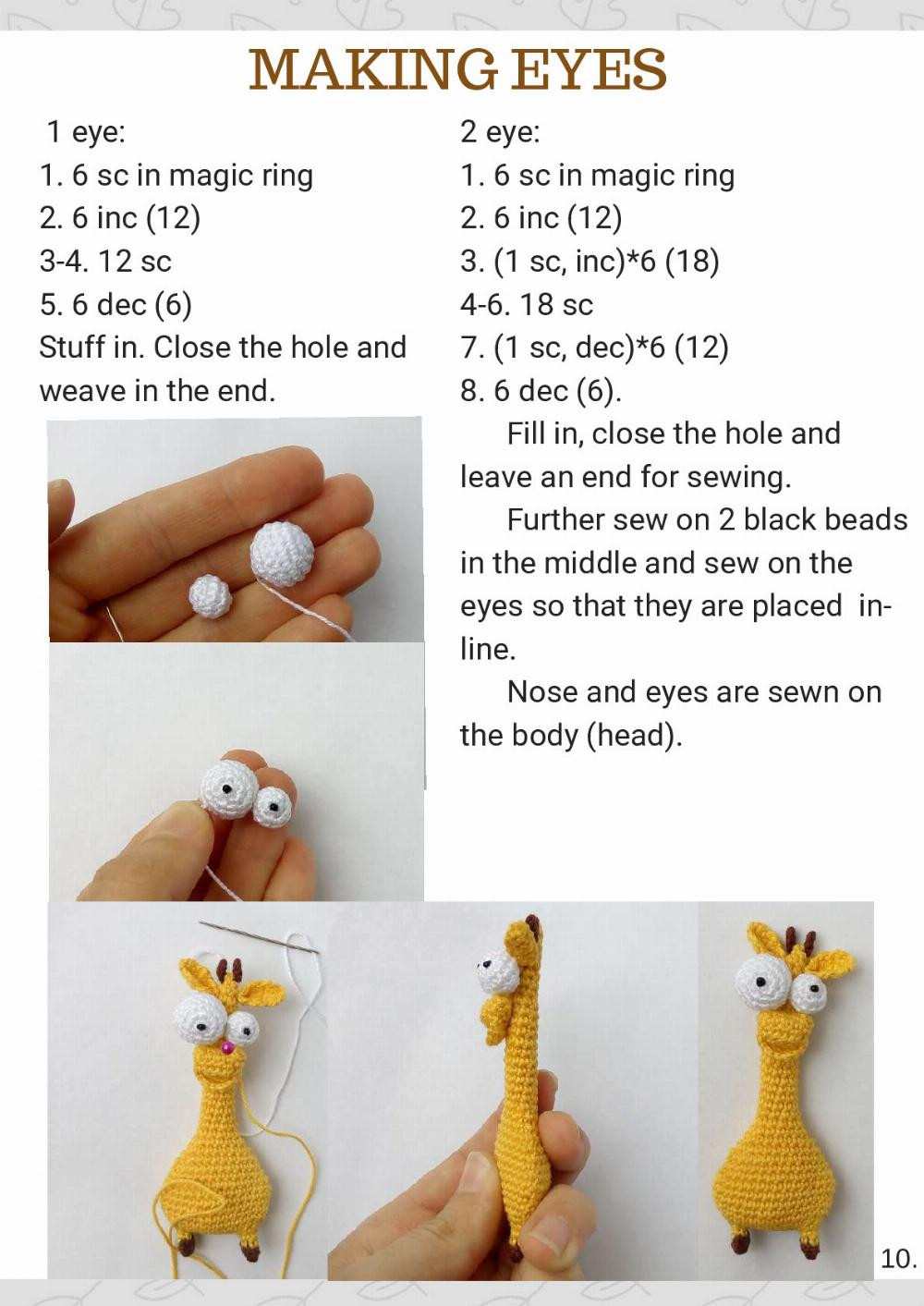 “BIG-EYED GIRAFFE” BROOCH CROCHET PATTERN