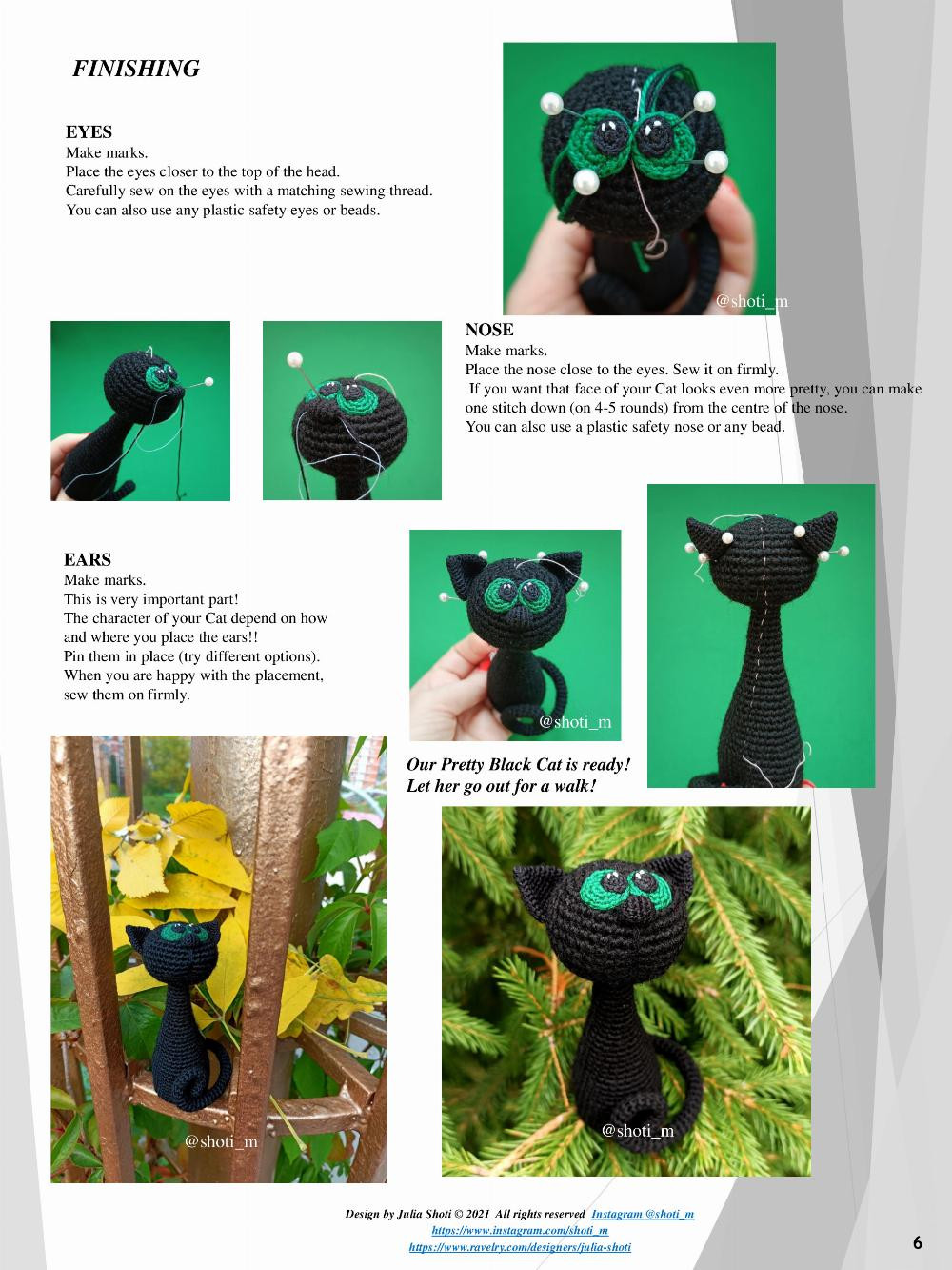 BLACK CAT amigurumi crochet pattern