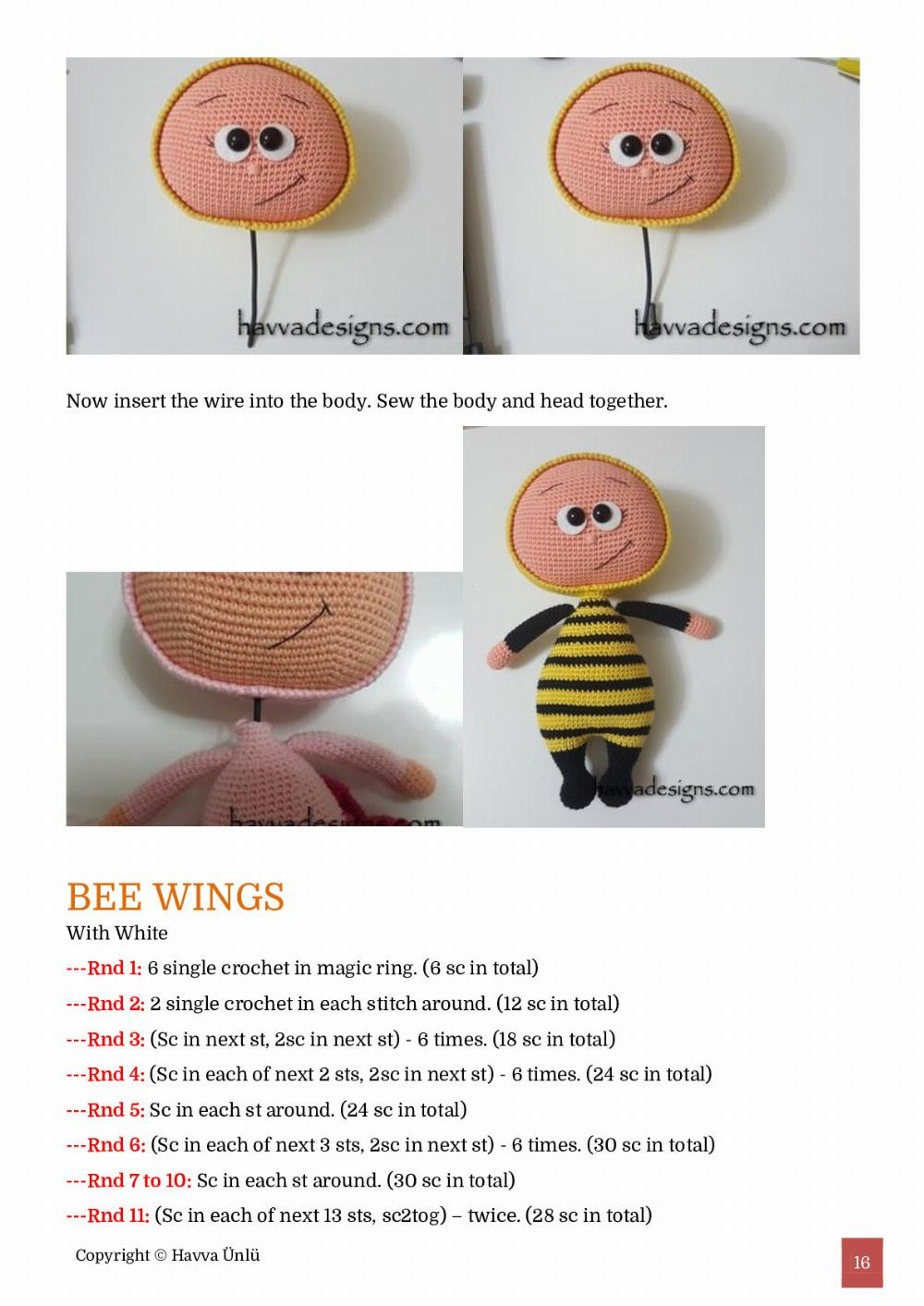 BONNIE BEE COSTUME Pattern