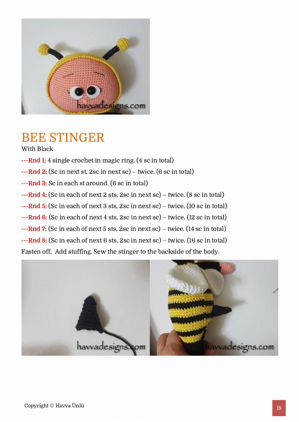 BONNIE BEE COSTUME Pattern