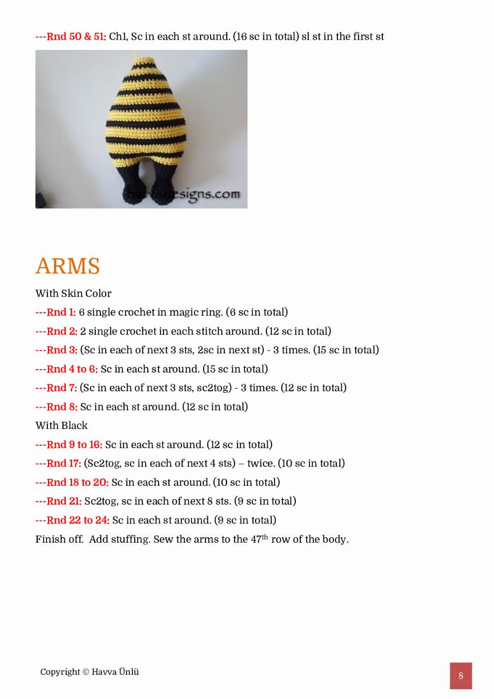 BONNIE BEE COSTUME Pattern