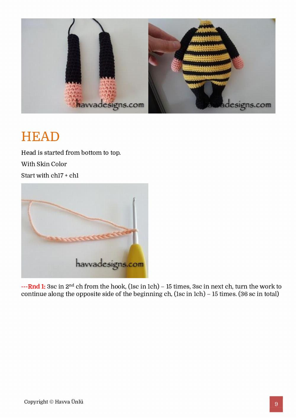 BONNIE BEE COSTUME Pattern